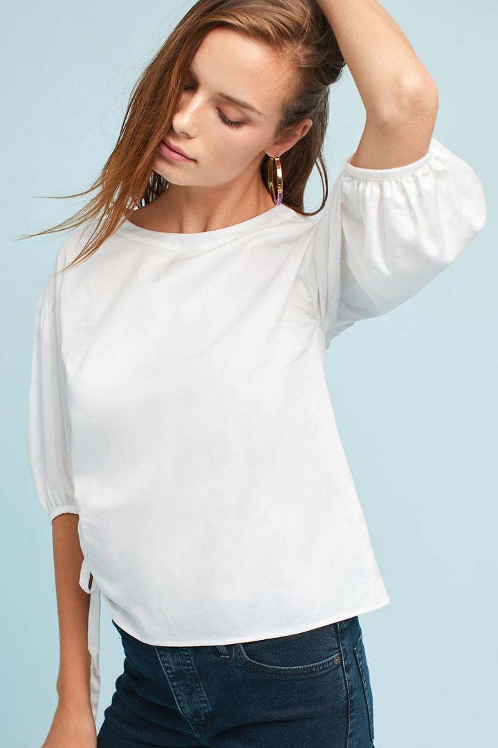 Seen Worn Kept Poplin Puff-sleeve Top