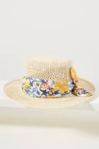 Sensi Studio Printed Scarf-embellished Hat