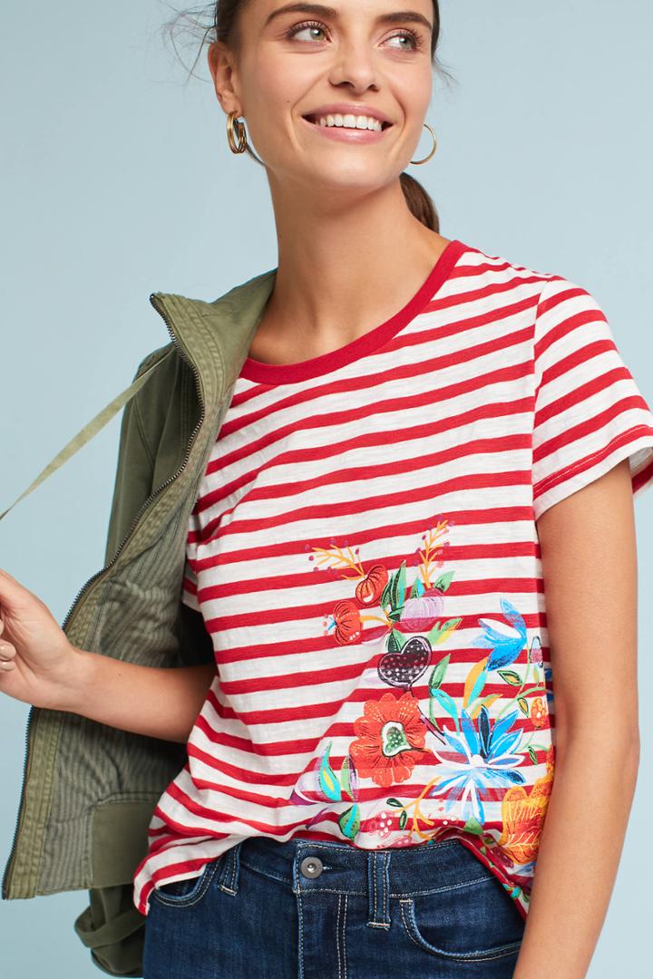 Anthropologie Allie Striped Tee