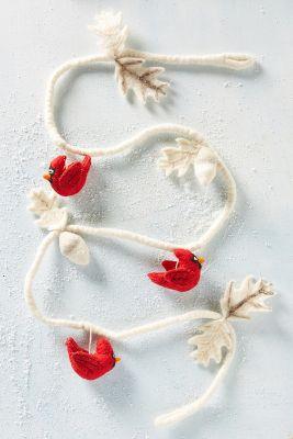 Anthropologie Felted Cardinal Garland
