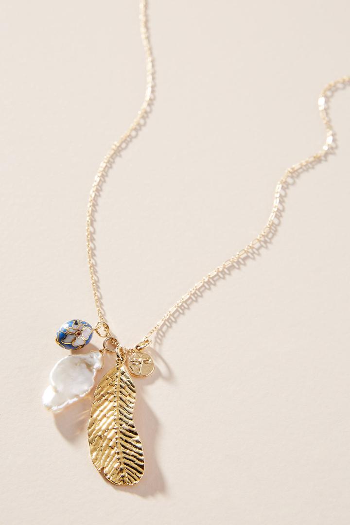 Anthropologie Feather Pendant Necklace