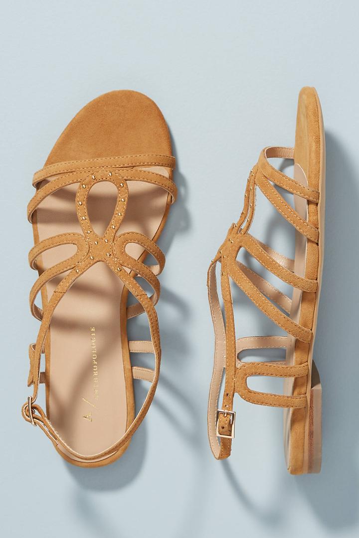 Anthropologie Ella Suede Strappy Sandals