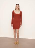 Vince Long Sleeve Square Neck Mini Dress