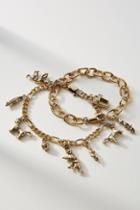 Anthropologie Feeling Feline Charm Bracelet Set