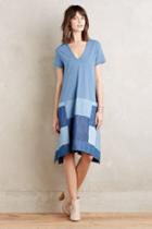 Holding Horses Patched Chambray Swing Dress