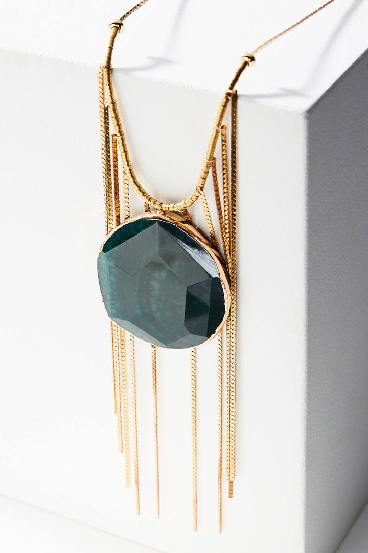 Serefina Forest Agate Pendant Necklace