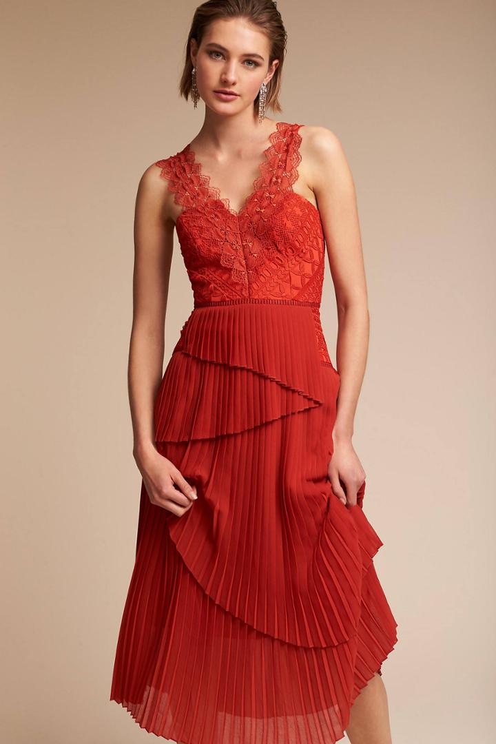 Anthropologie Cinnamon Wedding Guest Dress
