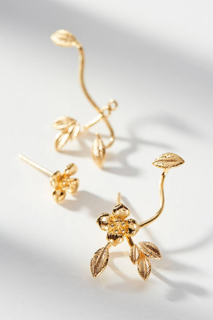 Anthropologie Rose Front-back Earrings
