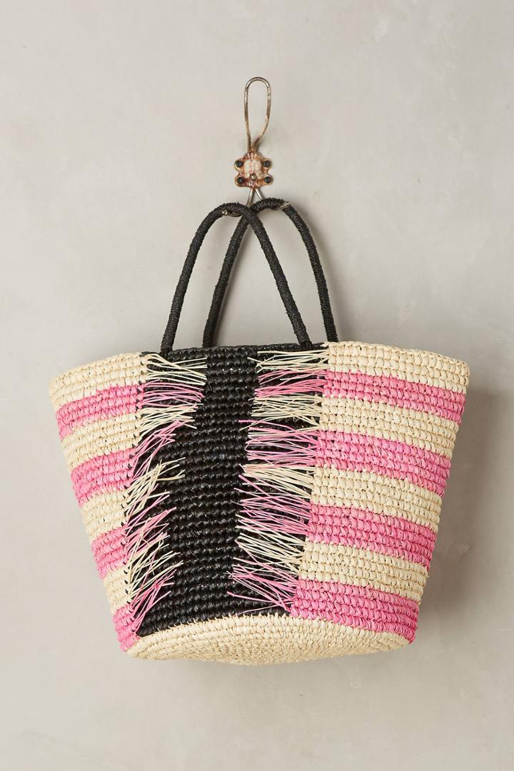 Sensi Studio Frayed Stripes Tote