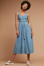 Holding Horses Chambray Cutout Wide-leg Jumpsuit
