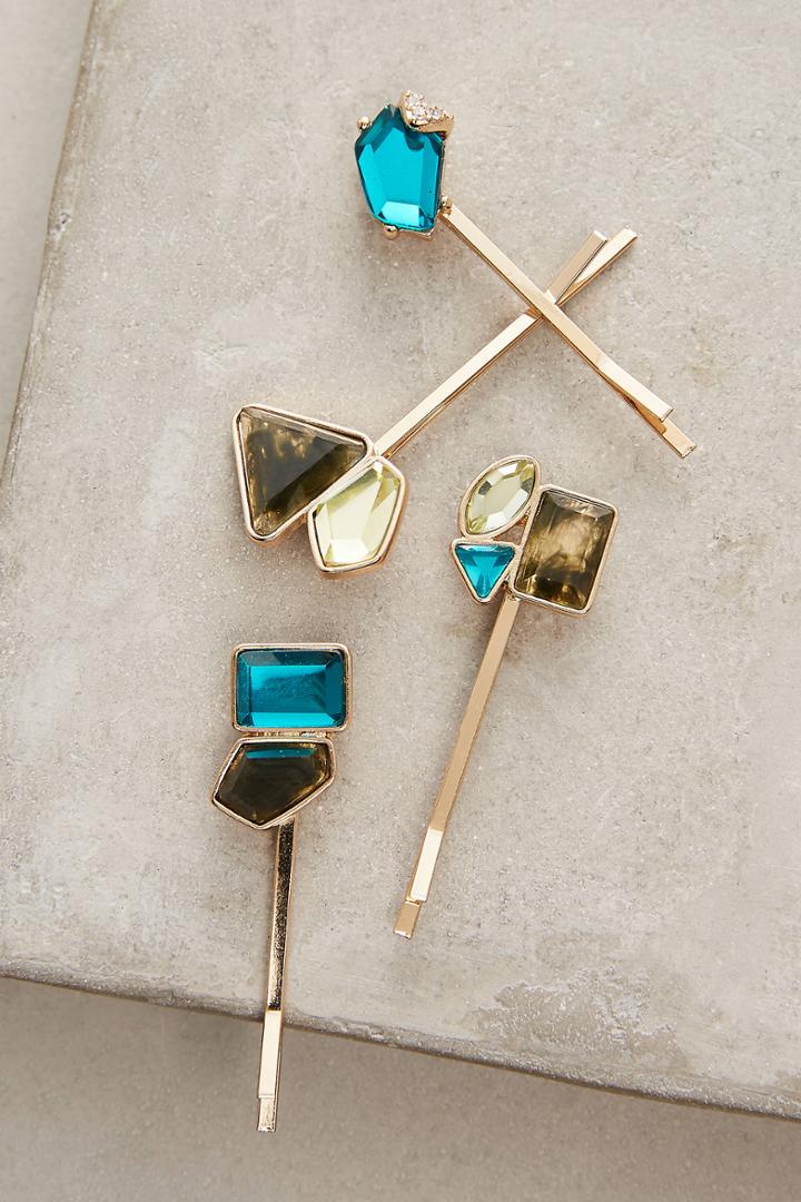 Anthropologie Aqua Bobby Pin Set