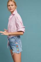 Mother The Dutchie High-rise Embroidered Denim Shorts