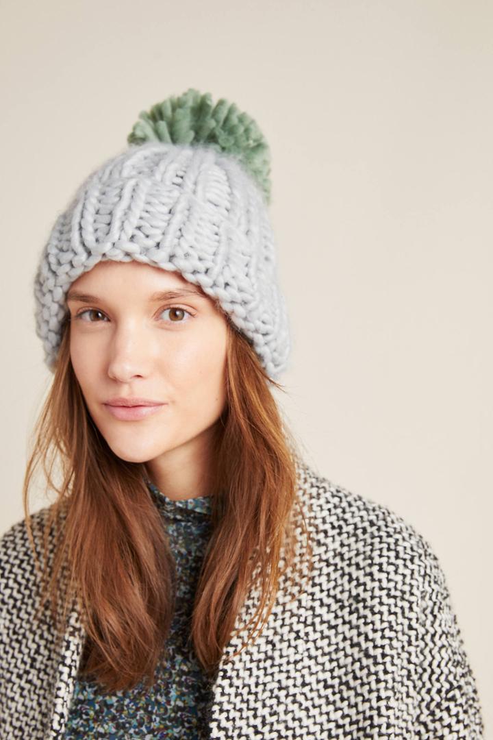 Anthropologie Shea Pommed Beanie