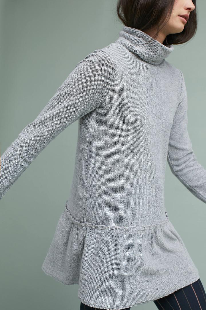 Anthropologie Mock Neck Peplum Pullover