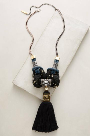 Mimilore Black Rope Pendant Necklace