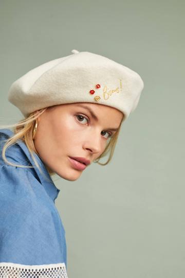 Van Palma Gloria Embroidered Beret