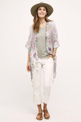 Pilcro Hyphen High-cuff Jeans White