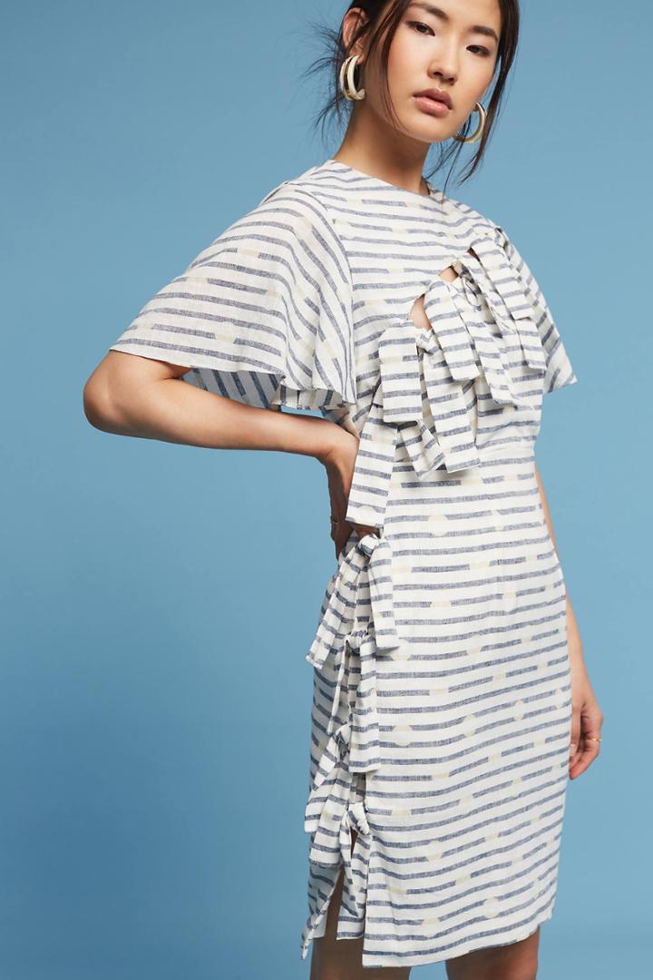 Whit Bows & Stripes Sheath Dress