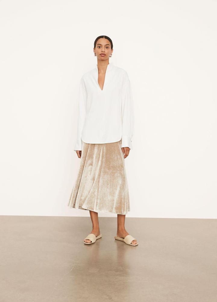 Vince Long Sleeve Split Neck Top