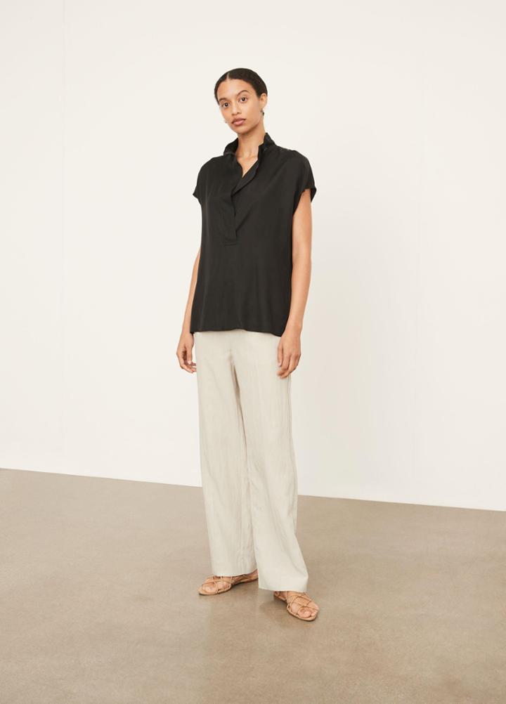 Vince Collar Stand Pullover Shirt