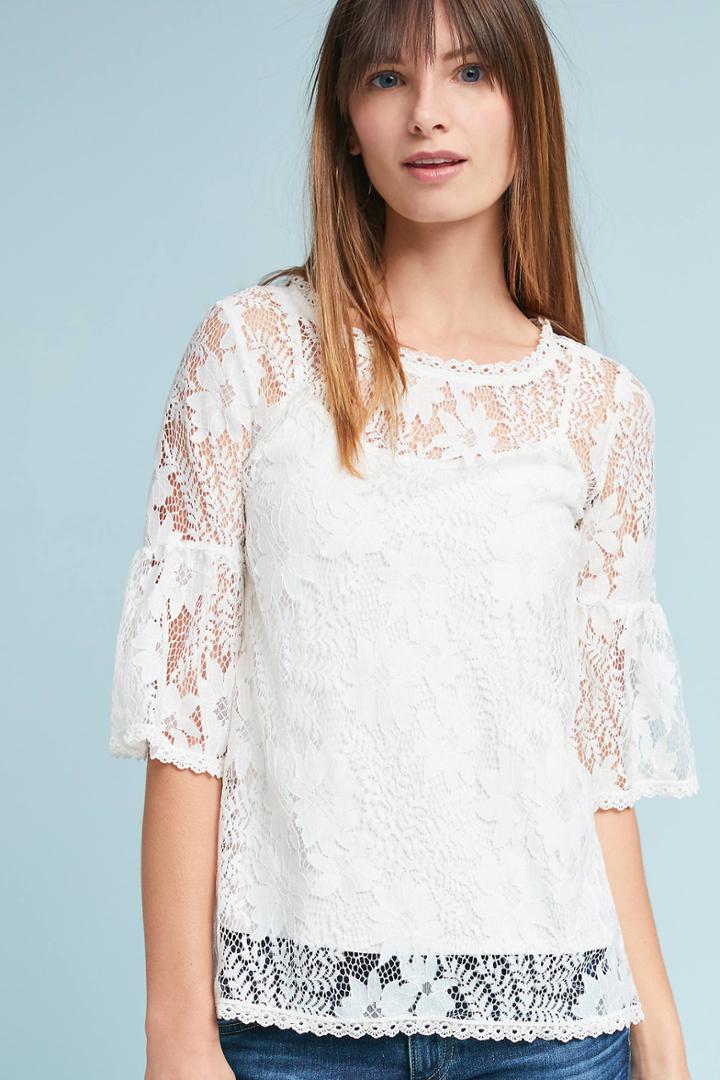 Blue Tassel Daisy Lace Top