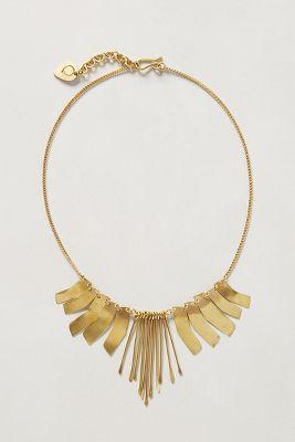 Anthropologie Fluttered Brass Necklace