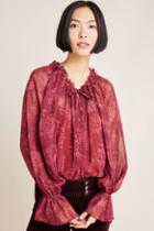 Steele Laurelyn Sheer Peasant Blouse
