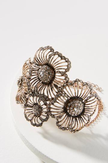 Azaara Crystal Flower Cuff Bracelet