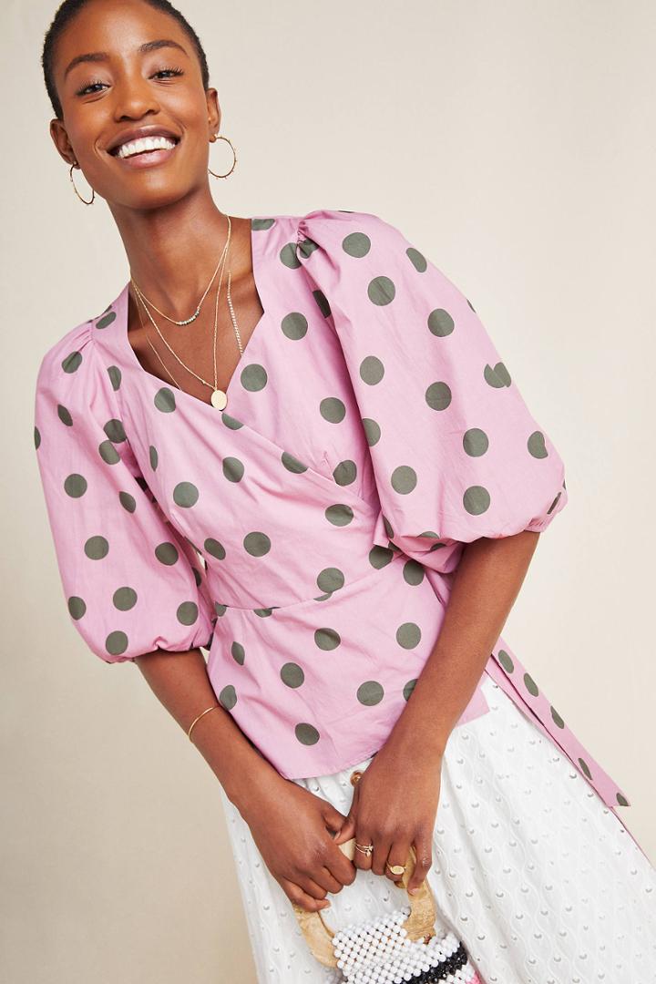 Kristinit Ida Puff-sleeved Wrap Top