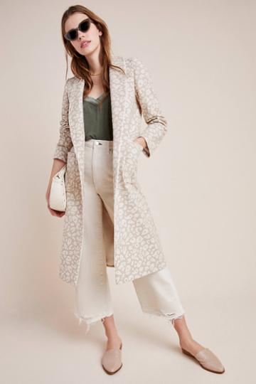 Helene Berman London X Anthropologie Jacquard Leopard Coat