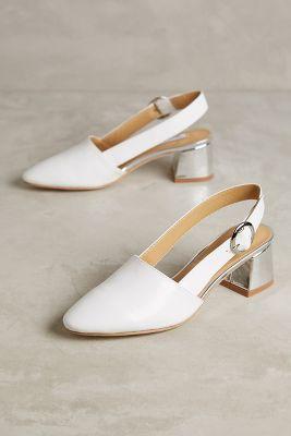 Vanessa Tao Pezenas Patent Slingbacks White