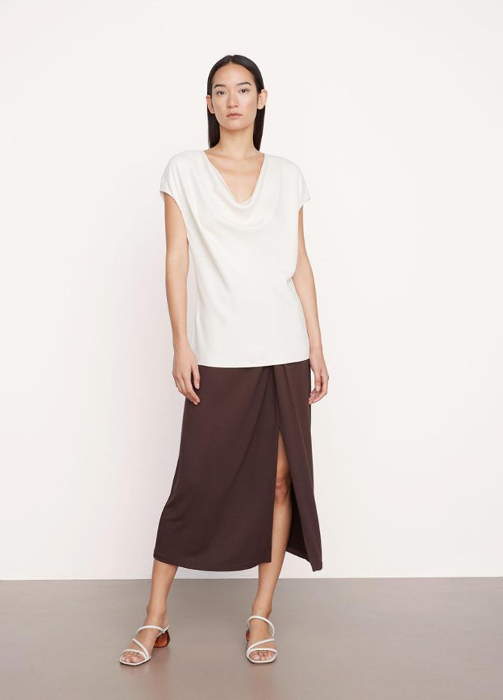 Vince Cowl Neck Cap Sleeve Blouse