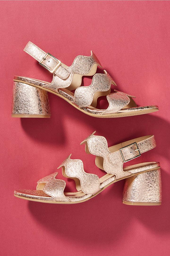 Bruno Premi Scalloped Heeled Sandals