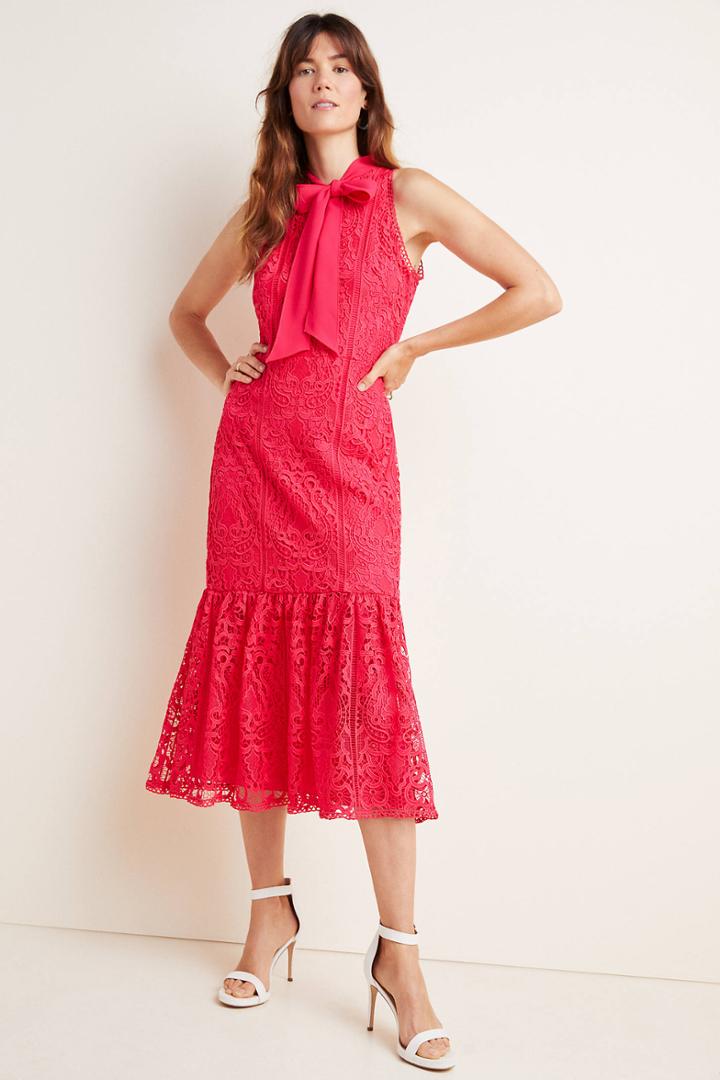 Ml Monique Lhuillier Lace Maxi Dress