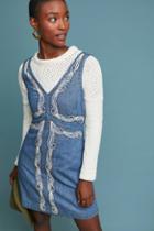 Anthropologie Embroidered Denim Mini Dress