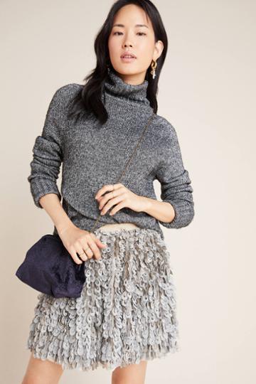Geisha Designs Tracie Textured Metallic Mini Skirt