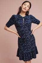 Donna Morgan Ruched-sleeve Velvet Dress