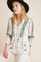 Vineet Bahl Brielle Embroidered Peasant Top