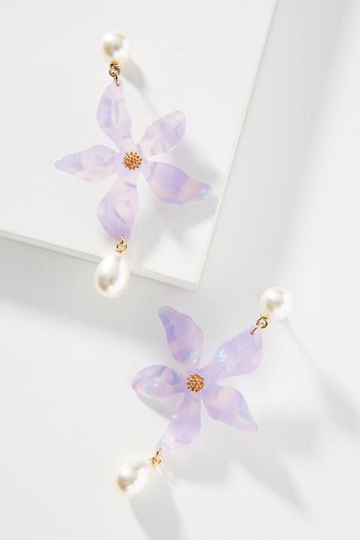 Nicola Bathie Jewelry Lilac Bloom Pearl Drop Earrings