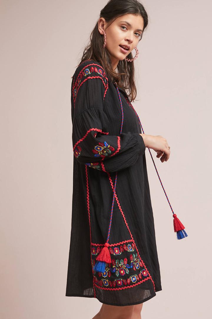 Velvet By Graham & Spencer Loane Embroidered Peasant Dress