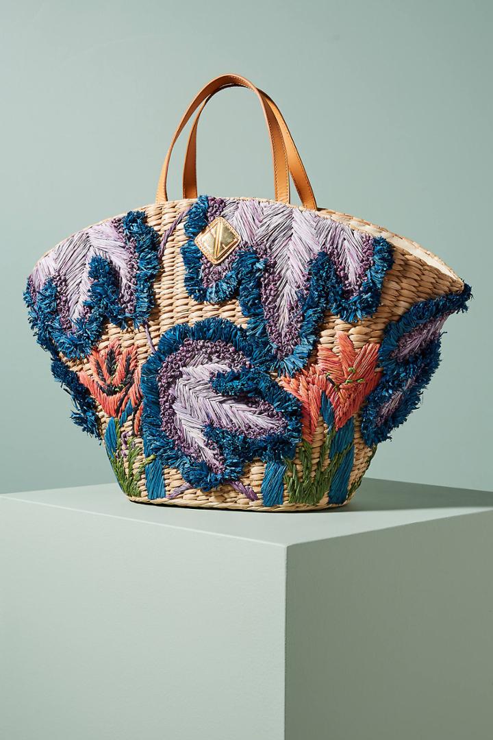 Aranaz Jardin Embroidered Tote Bag