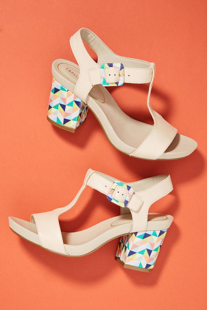 Capelli Rossi Textured T-strap Heels