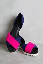 All Black Sporty Cross Flats Fuschia