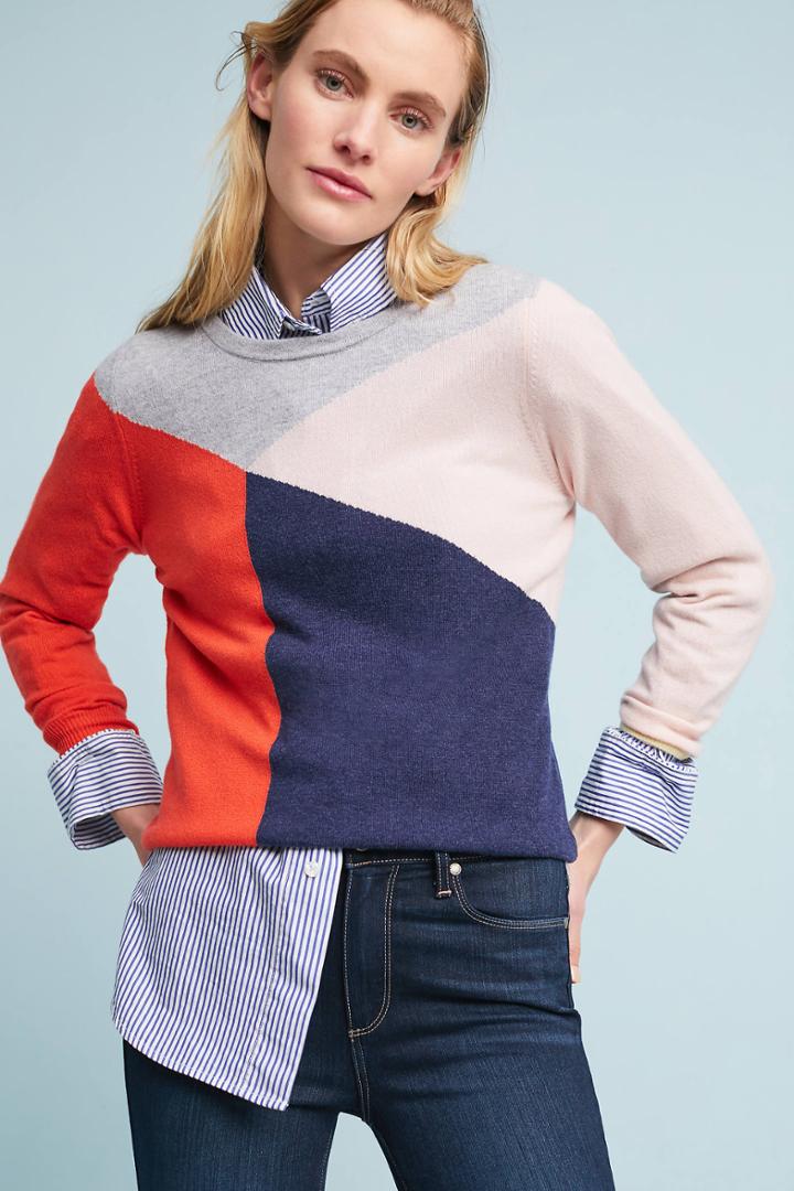 Needle Geometric Cashmere Pullover