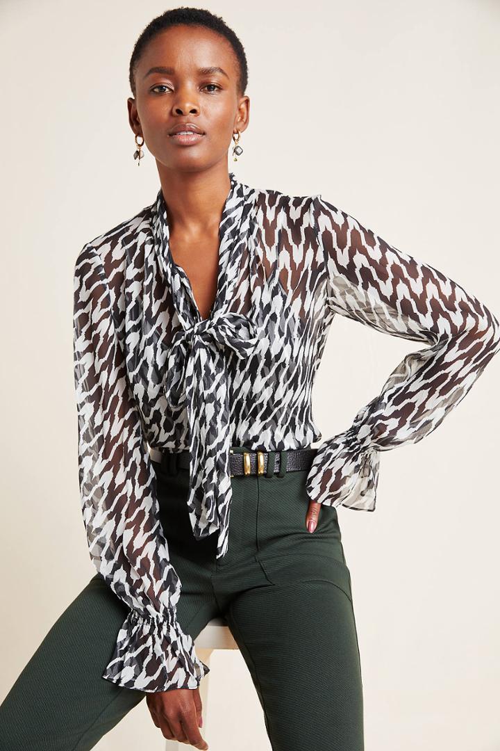Diane Von Furstenberg Tie-neck Silk Blouse