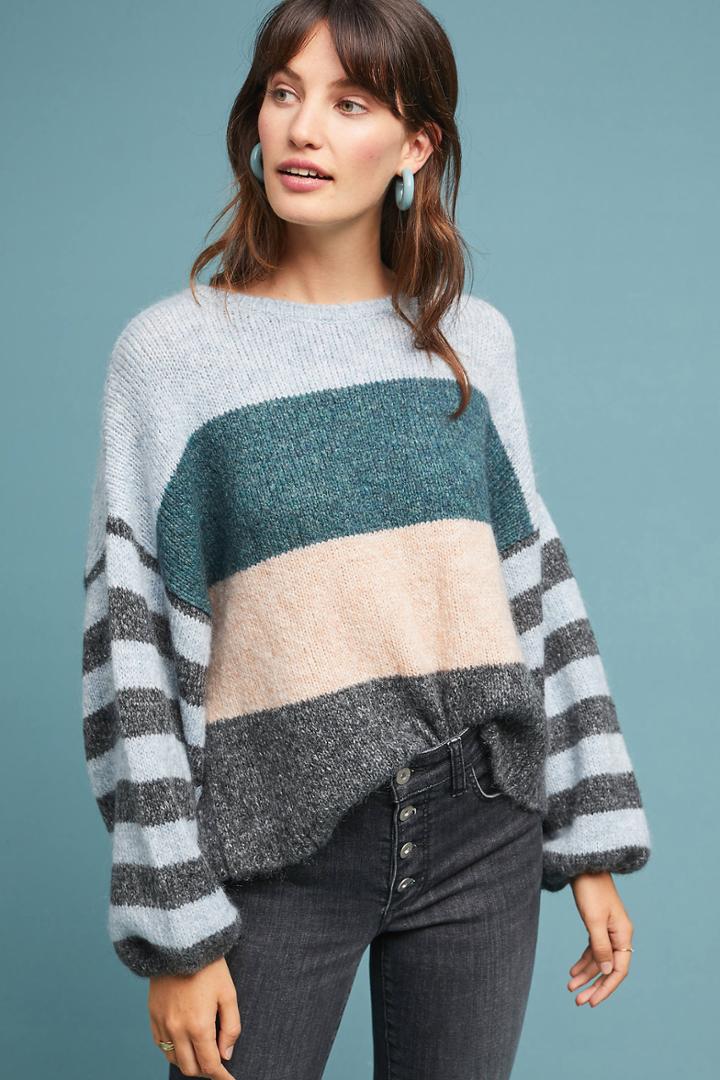 Sundays Colorblock Striped Sweater