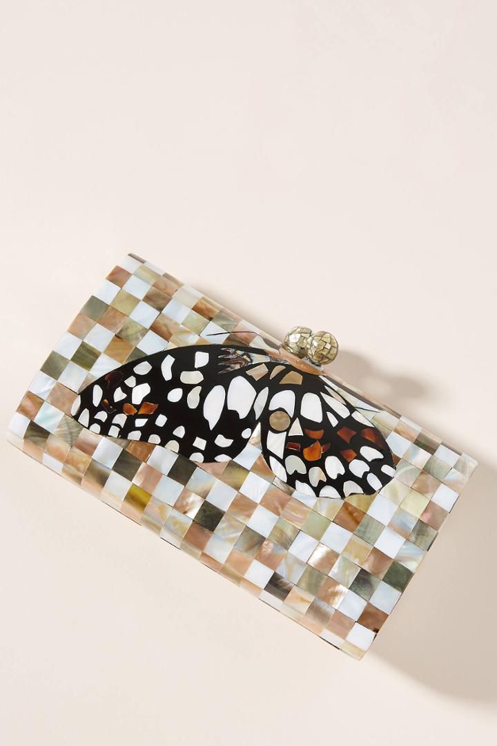 Serpui Marie Farah Butterfly Box Clutch
