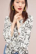 Tracy Reese Bell-sleeved Floral Blouse