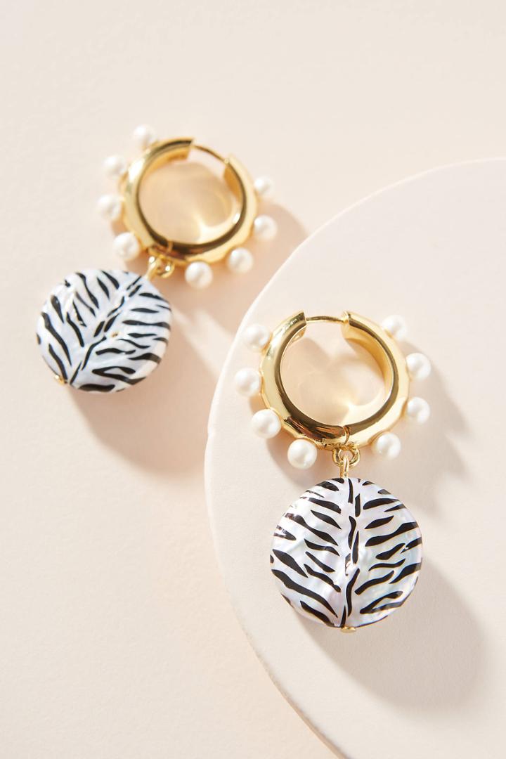 Baublebar Zebra Hugger Drop Earrings