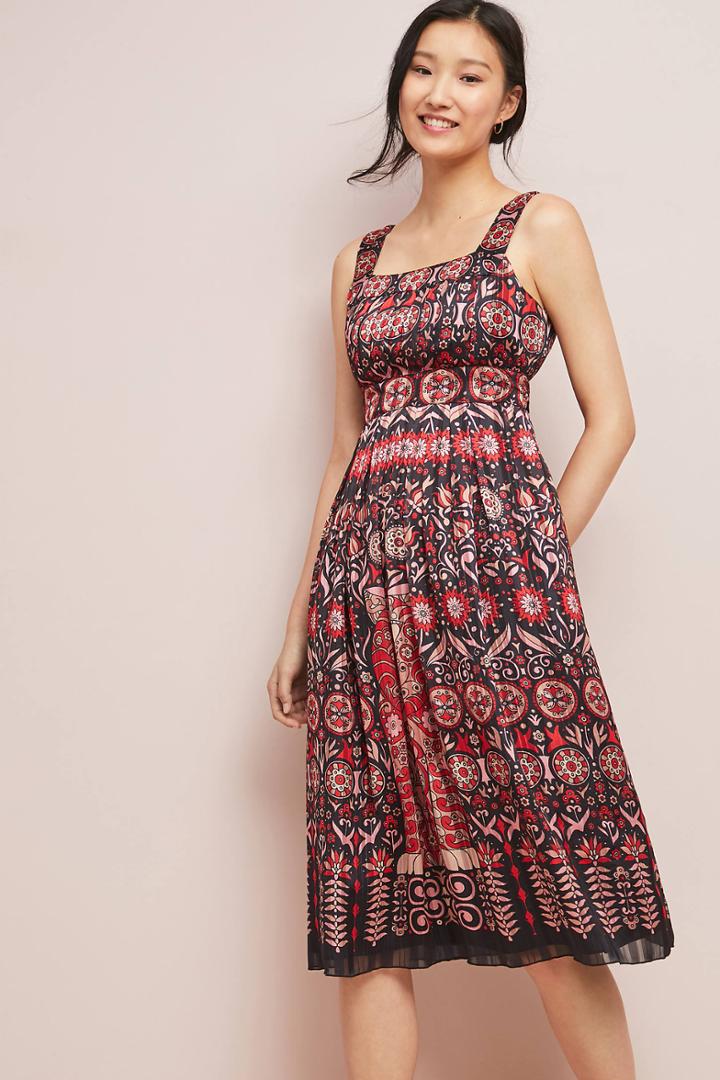 Anna Sui Rouge Pleated Dress